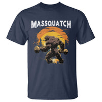 Funny Bigfoot Massquatch T Shirt Workout Gym Weightlifter Sasquatch
