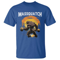 Funny Bigfoot Massquatch T Shirt Workout Gym Weightlifter Sasquatch