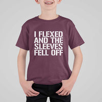 Funny I Flexed And The Sleeves Fell Of T Shirt For Kid Workout Gymer - Wonder Print Shop