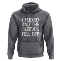 Funny I Flexed And The Sleeves Fell Of Hoodie Workout Gymer Shadow Text