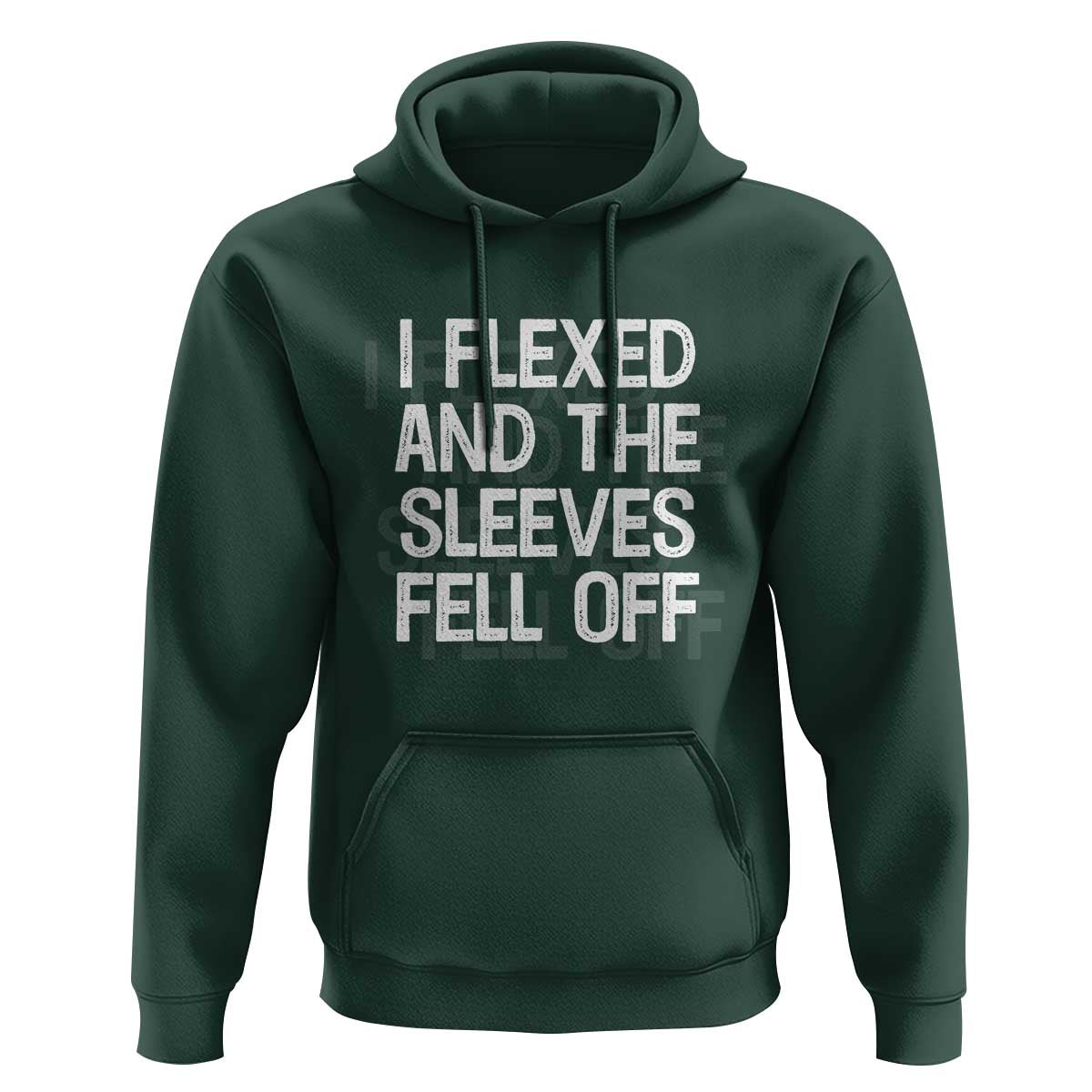 Funny I Flexed And The Sleeves Fell Of Hoodie Workout Gymer Shadow Text