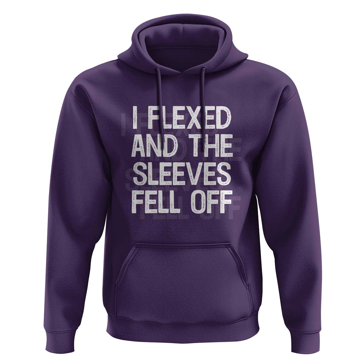 Funny I Flexed And The Sleeves Fell Of Hoodie Workout Gymer Shadow Text