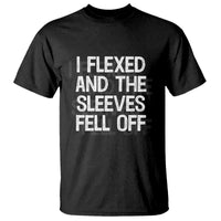 Funny I Flexed And The Sleeves Fell Of T Shirt Workout Gymer Shadow Text - Wonder Print Shop
