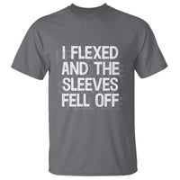 Funny I Flexed And The Sleeves Fell Of T Shirt Workout Gymer Shadow Text - Wonder Print Shop