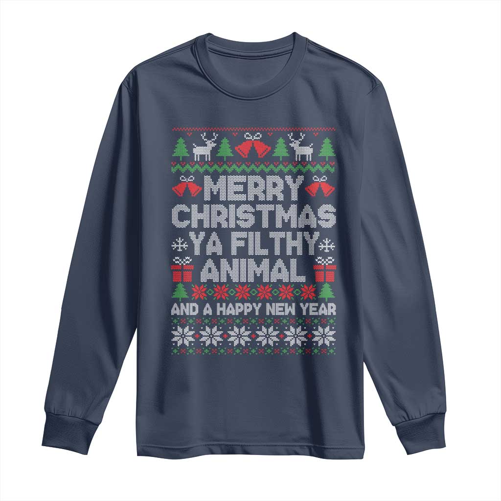 Funny Merry Christmas And A Happy New Year Long Sleeve Shirt Christmas Movie