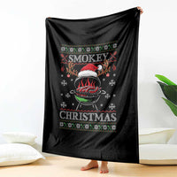 Funny Smokey Christmas Grilling Throw Blanket BBQ Meat Father's Day - Wonder Print Shop