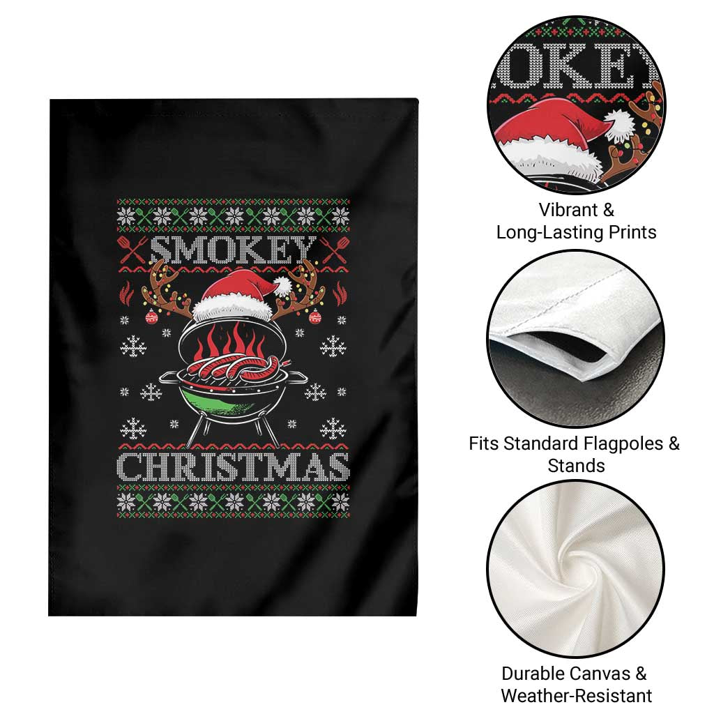 Funny Smokey Christmas Grilling Garden Flag BBQ Meat Father's Day - Wonder Print Shop