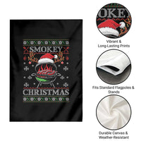 Funny Smokey Christmas Grilling Garden Flag BBQ Meat Father's Day - Wonder Print Shop