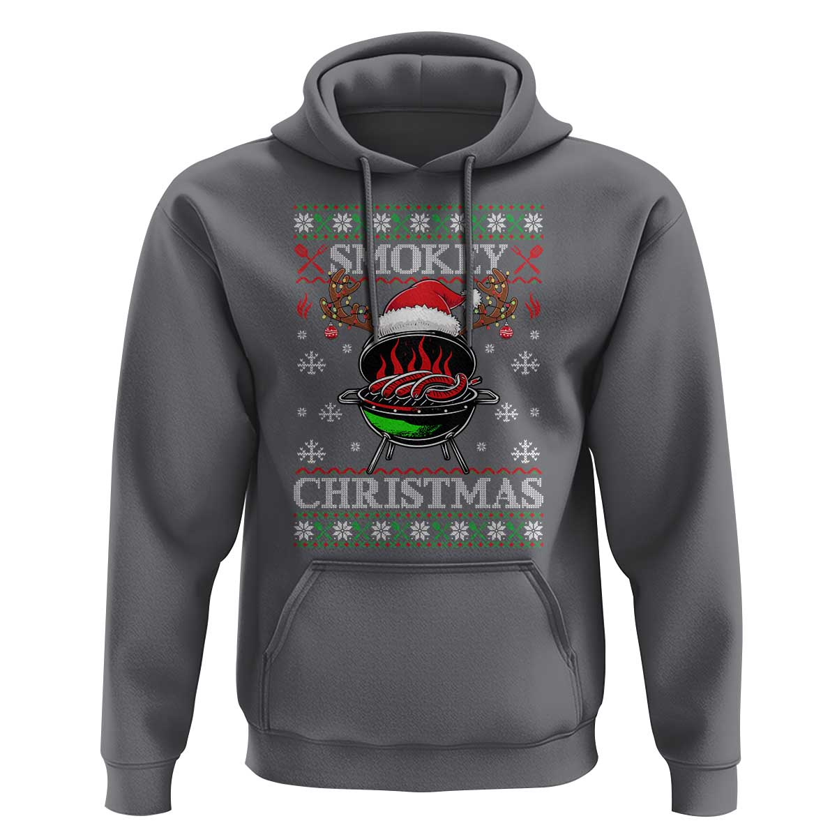 Funny Smokey Christmas Grilling Hoodie BBQ Meat Father's Day
