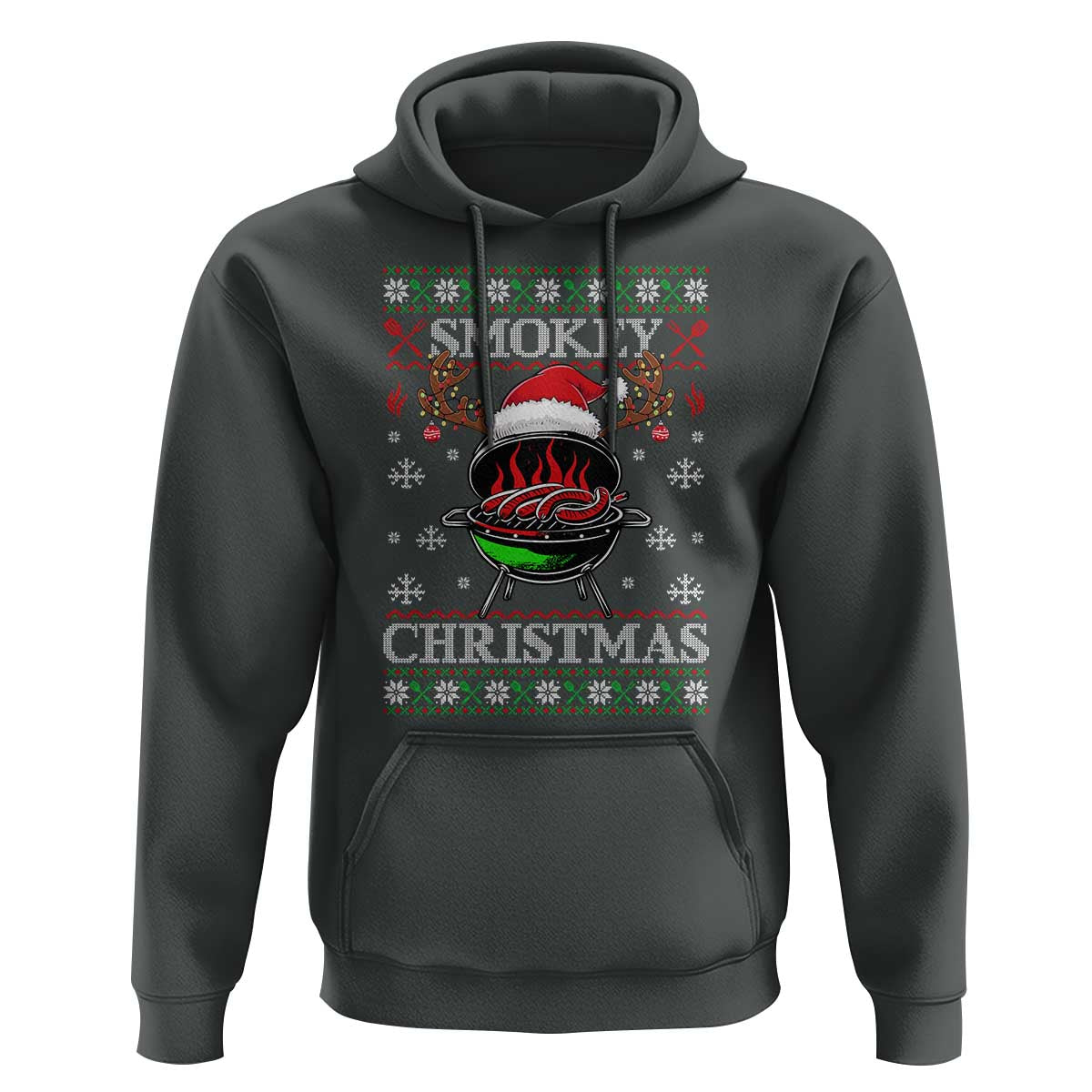 Funny Smokey Christmas Grilling Hoodie BBQ Meat Father's Day