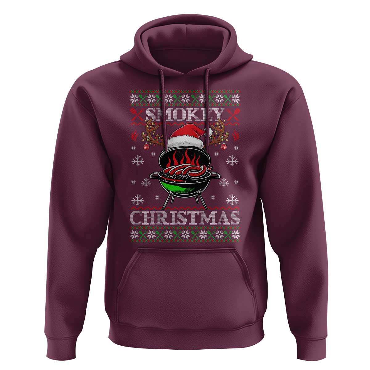 Funny Smokey Christmas Grilling Hoodie BBQ Meat Father's Day