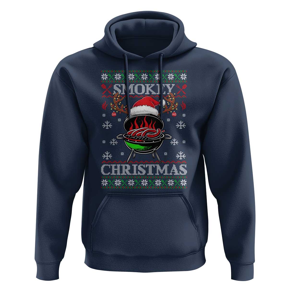 Funny Smokey Christmas Grilling Hoodie BBQ Meat Father's Day