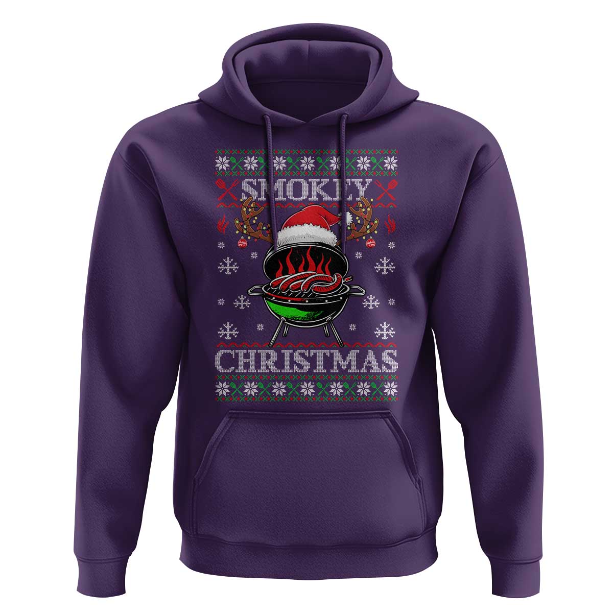 Funny Smokey Christmas Grilling Hoodie BBQ Meat Father's Day