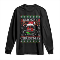 Funny Smokey Christmas Grilling Long Sleeve Shirt BBQ Meat Father's Day