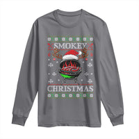 Funny Smokey Christmas Grilling Long Sleeve Shirt BBQ Meat Father's Day