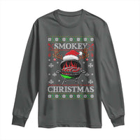 Funny Smokey Christmas Grilling Long Sleeve Shirt BBQ Meat Father's Day