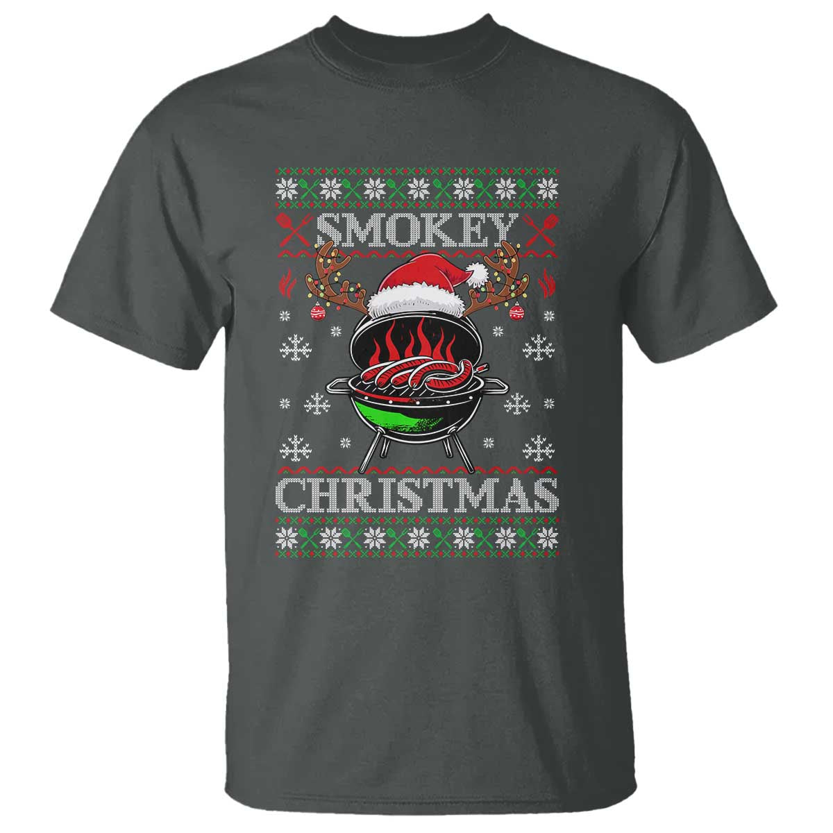 Funny Smokey Christmas Grilling T Shirt BBQ Meat Father's Day - Wonder Print Shop