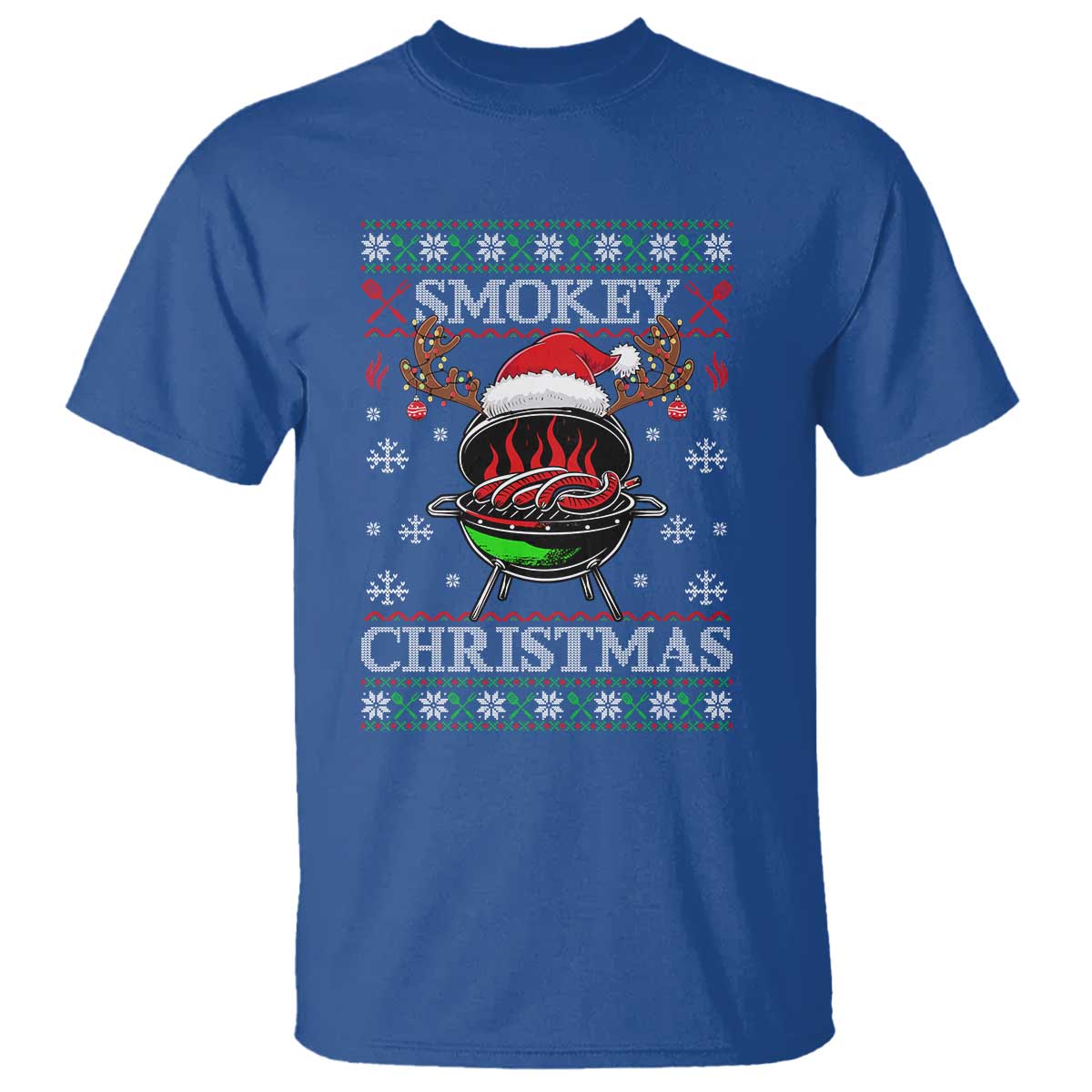 Funny Smokey Christmas Grilling T Shirt BBQ Meat Father's Day - Wonder Print Shop
