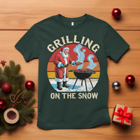Funny Christmas Grilling Santa T Shirt Grilling On The Snow - Wonder Print Shop