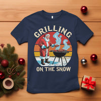 Funny Christmas Grilling Santa T Shirt Grilling On The Snow - Wonder Print Shop