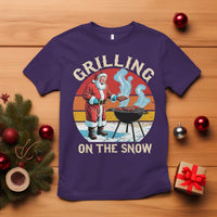Funny Christmas Grilling Santa T Shirt Grilling On The Snow - Wonder Print Shop