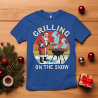 Funny Christmas Grilling Santa T Shirt Grilling On The Snow - Wonder Print Shop