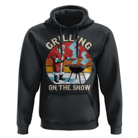 Funny Christmas Grilling Santa Hoodie Grilling On The Snow