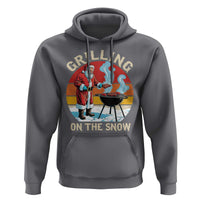 Funny Christmas Grilling Santa Hoodie Grilling On The Snow