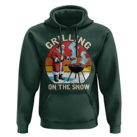 Funny Christmas Grilling Santa Hoodie Grilling On The Snow
