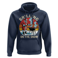 Funny Christmas Grilling Santa Hoodie Grilling On The Snow