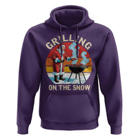 Funny Christmas Grilling Santa Hoodie Grilling On The Snow