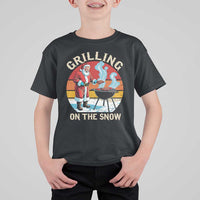 Funny Christmas Grilling Santa T Shirt For Kid Grilling On The Snow - Wonder Print Shop