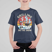 Funny Christmas Grilling Santa T Shirt For Kid Grilling On The Snow - Wonder Print Shop