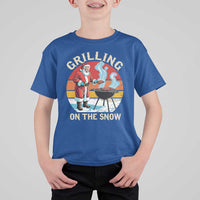 Funny Christmas Grilling Santa T Shirt For Kid Grilling On The Snow - Wonder Print Shop