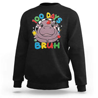 Funny Moo Deng 100 Days Bruh Sweatshirt Happy 100 Days Of School