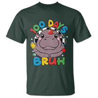 Funny Moo Deng 100 Days Bruh T Shirt Happy 100 Days Of School