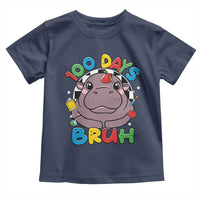Funny Moo Deng 100 Days Bruh Toddler T Shirt Happy 100 Days Of School
