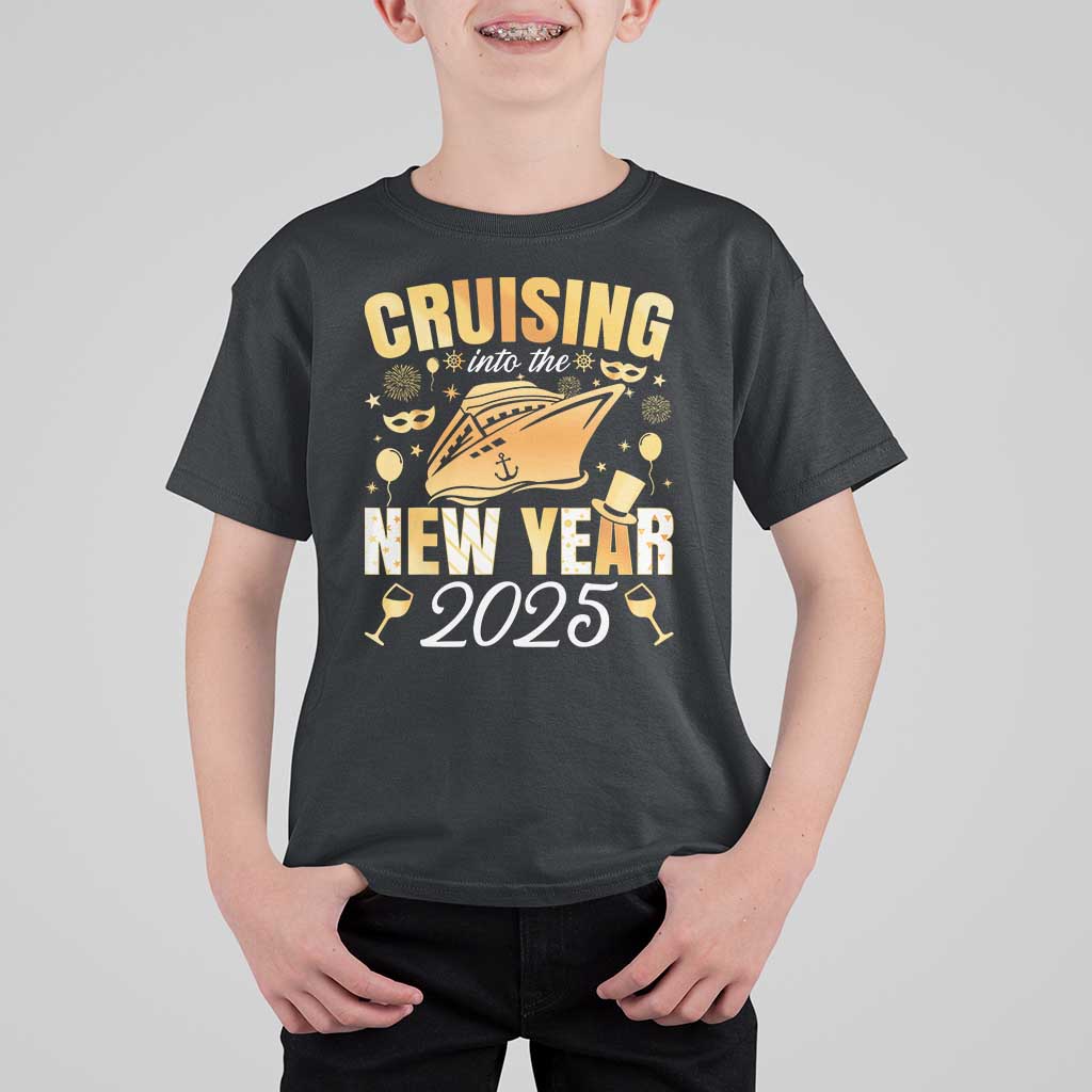 Family New Year's Trip 2025 T Shirt For Kid Cruising Into The New Year 2025
