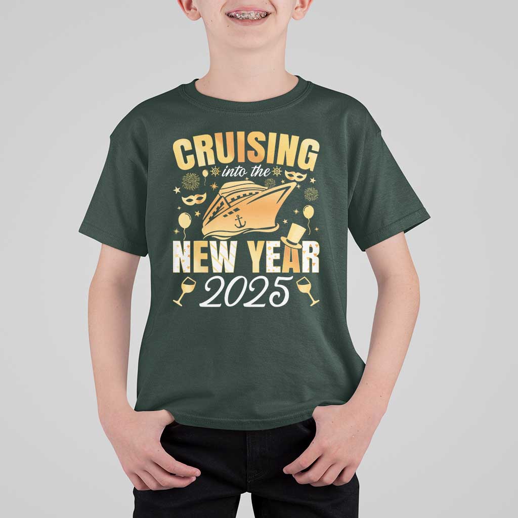 Family New Year's Trip 2025 T Shirt For Kid Cruising Into The New Year 2025