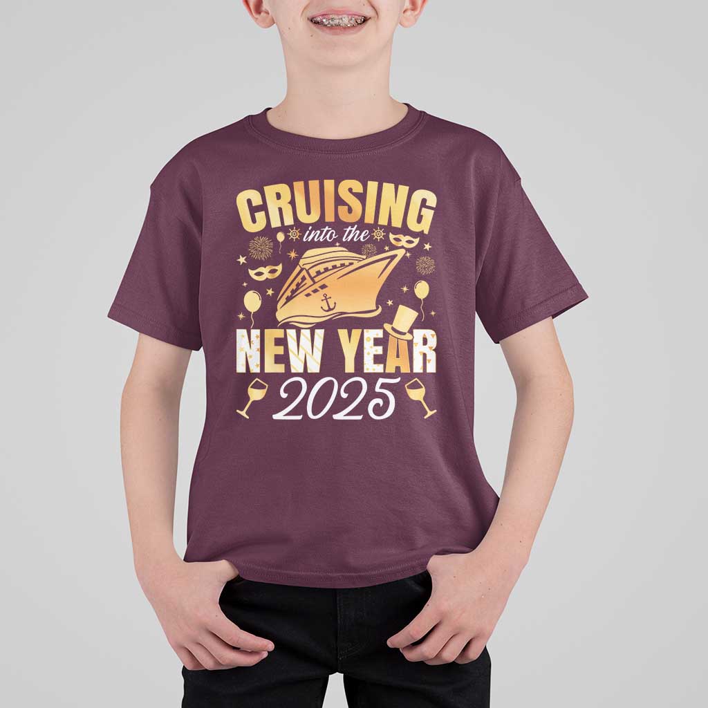 Family New Year's Trip 2025 T Shirt For Kid Cruising Into The New Year 2025