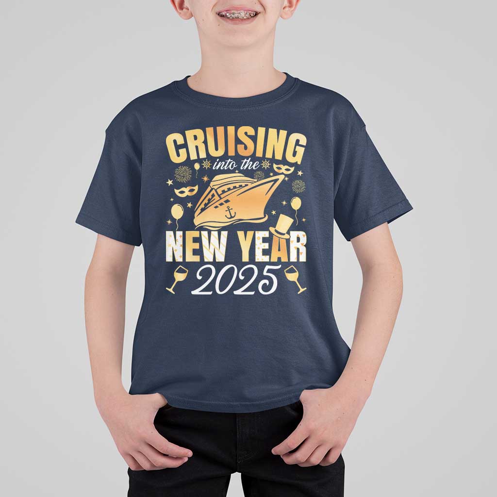 Family New Year's Trip 2025 T Shirt For Kid Cruising Into The New Year 2025