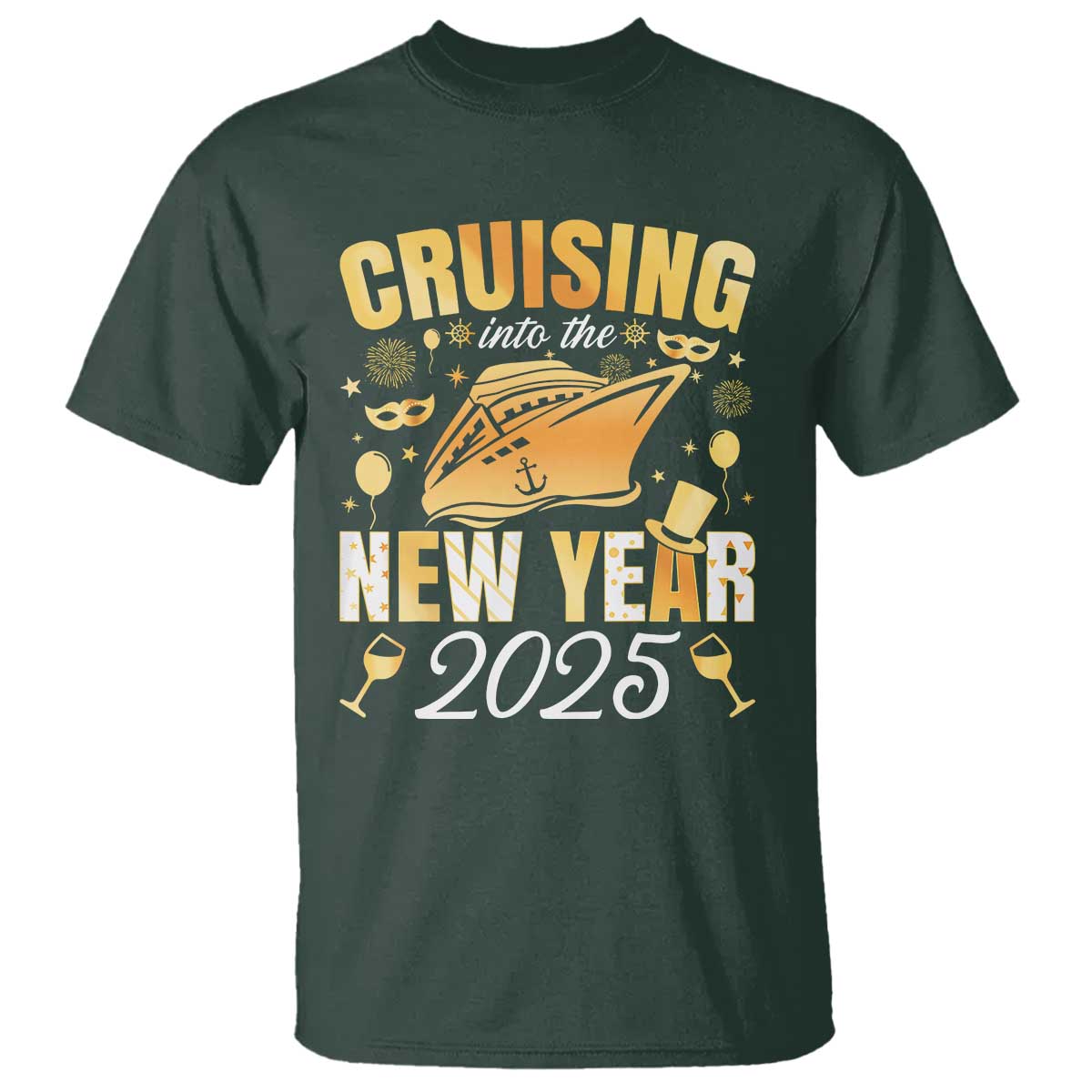 Family New Year's Trip 2025 T Shirt Cruising Into The New Year 2025 - Wonder Print Shop