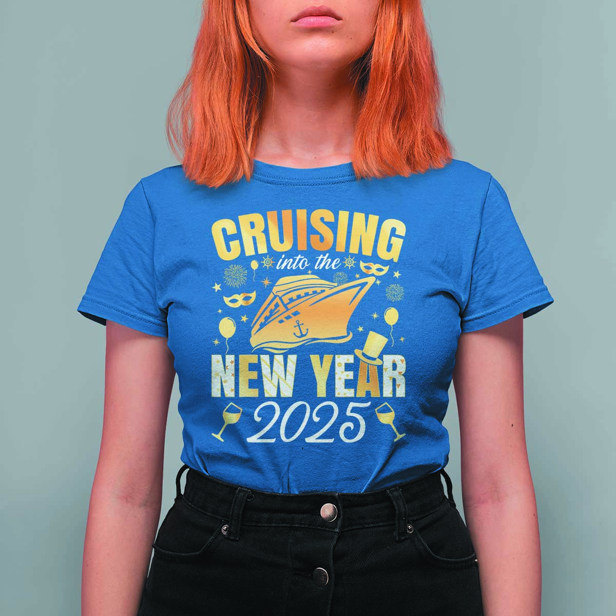Family New Year's Trip 2025 T Shirt For Women Cruising Into The New Year 2025 - Wonder Print Shop