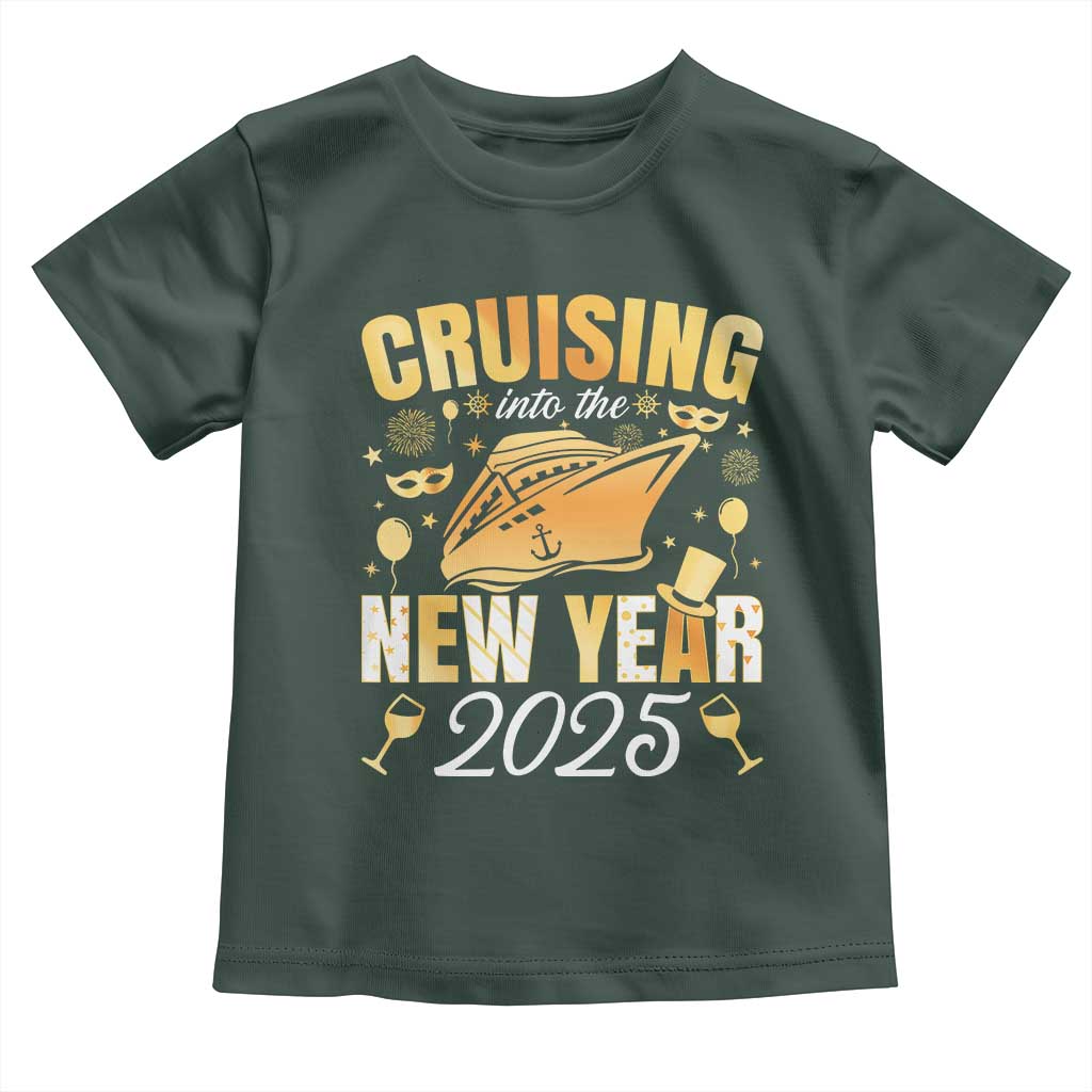 Family New Year's Trip 2025 Toddler T Shirt Cruising Into The New Year 2025