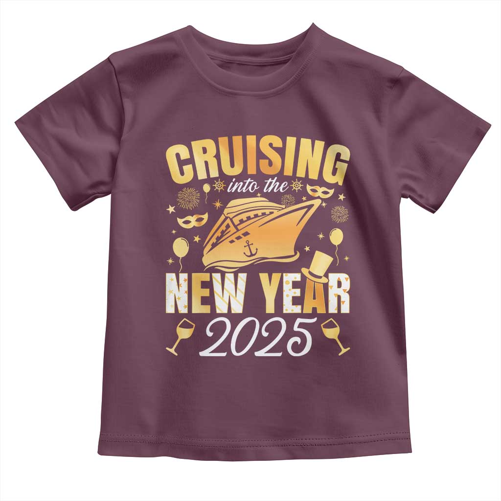 Family New Year's Trip 2025 Toddler T Shirt Cruising Into The New Year 2025