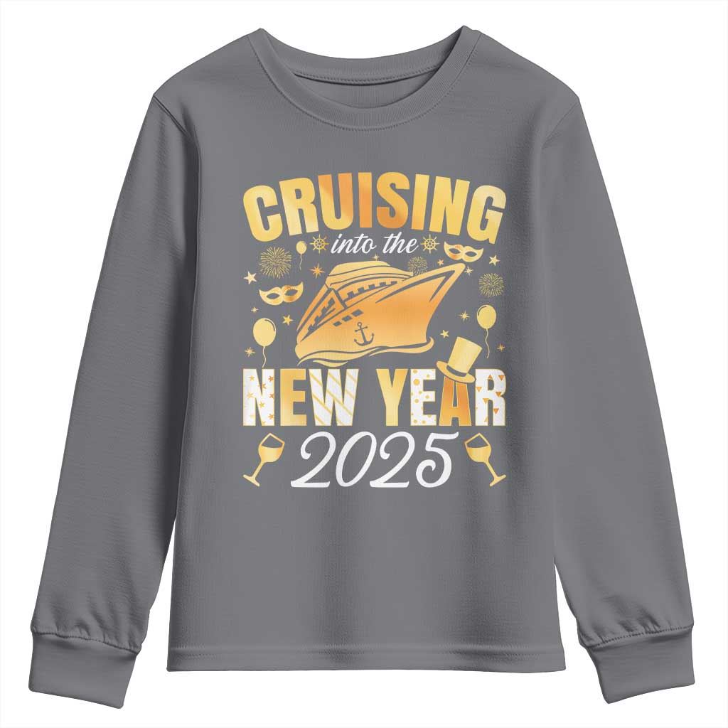 Family New Year's Trip 2025 Youth Sweatshirt Cruising Into The New Year 2025