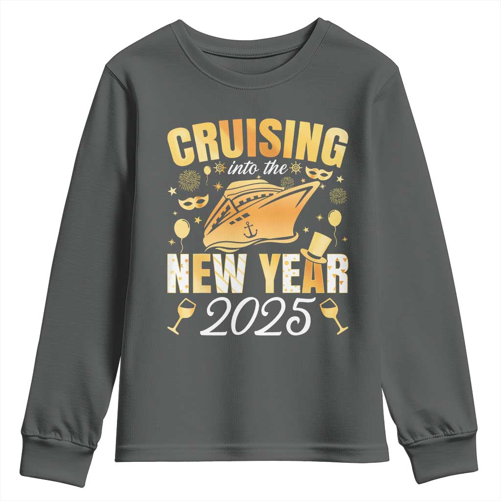 Family New Year's Trip 2025 Youth Sweatshirt Cruising Into The New Year 2025