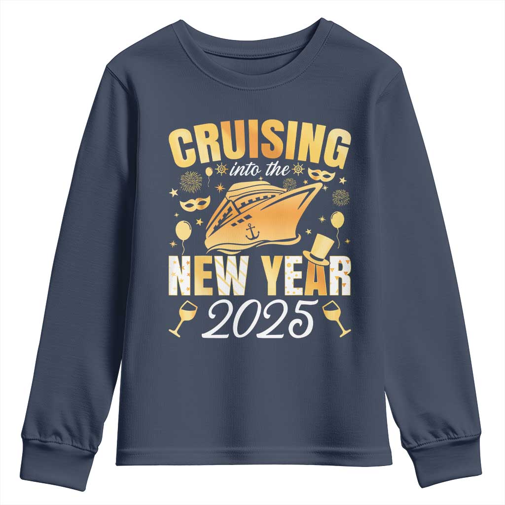 Family New Year's Trip 2025 Youth Sweatshirt Cruising Into The New Year 2025
