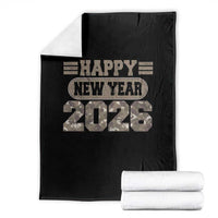 Camo Happy New Year Party 2026 Throw Blanket Camouflage NYE Party - Wonder Print Shop