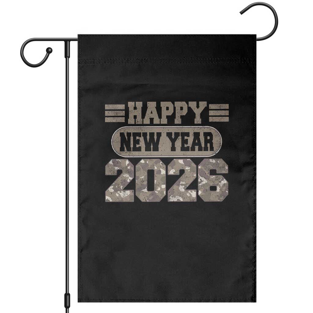 Camo Happy New Year Party 2026 Garden Flag Camouflage NYE Party - Wonder Print Shop